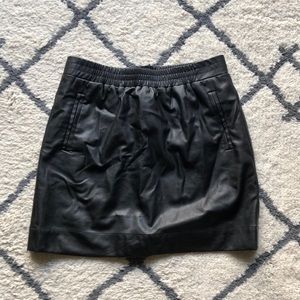 High Waisted Leather Skirt
